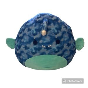 Squishmallow Deezo Lantern Angler 16” Fish Blue Tie Dye First To Market Plush